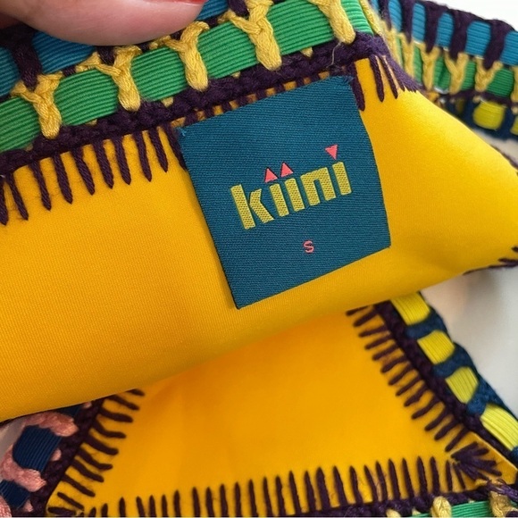 Kiini Yellow RO Bikini Bottom Crochet Multicolor Swim Separates Size Small - Picture 6 of 8
